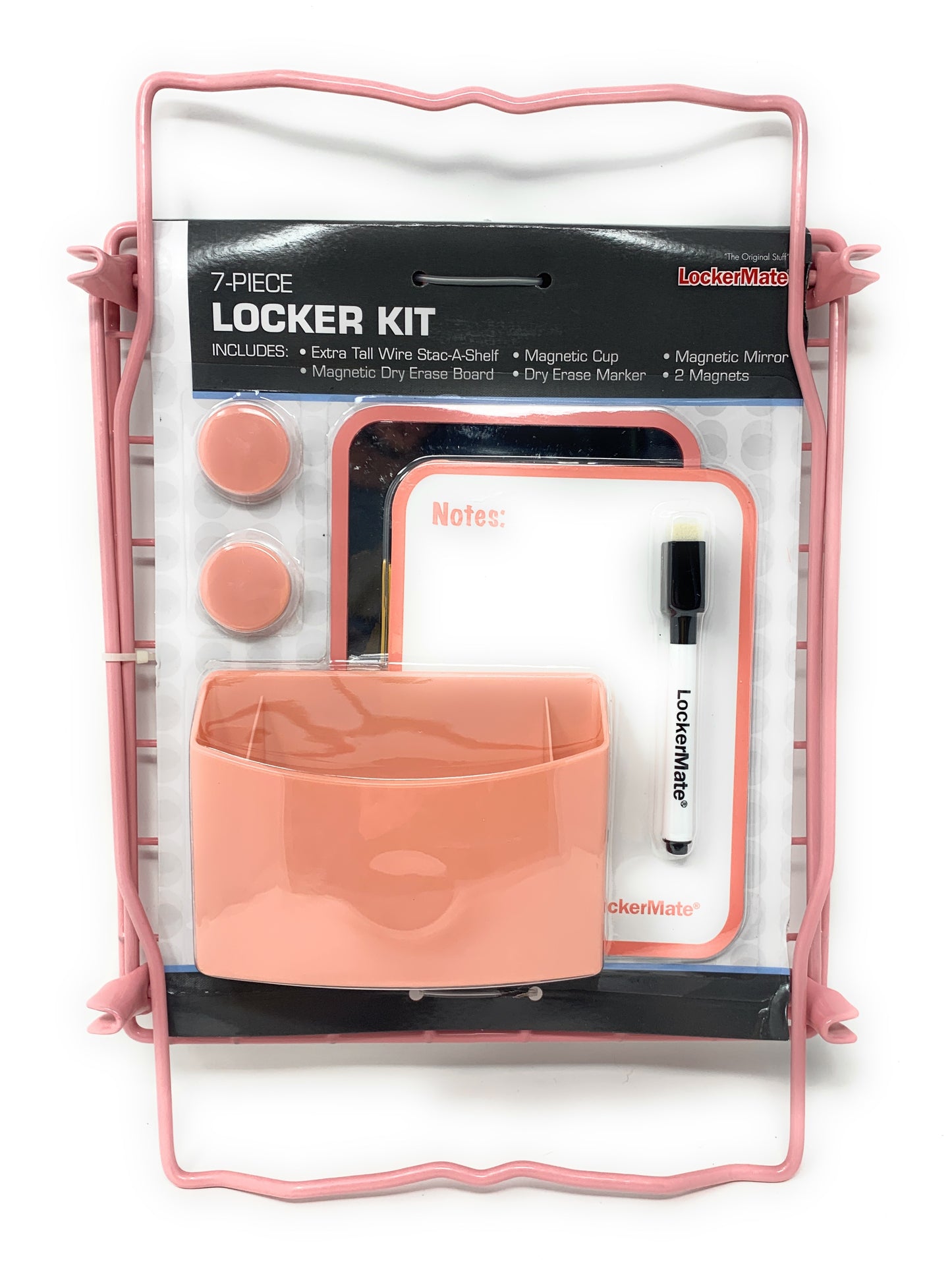 LockerMate 7-Pice Locker Kit with Extra Tall 12" Locker Shelf, Peach