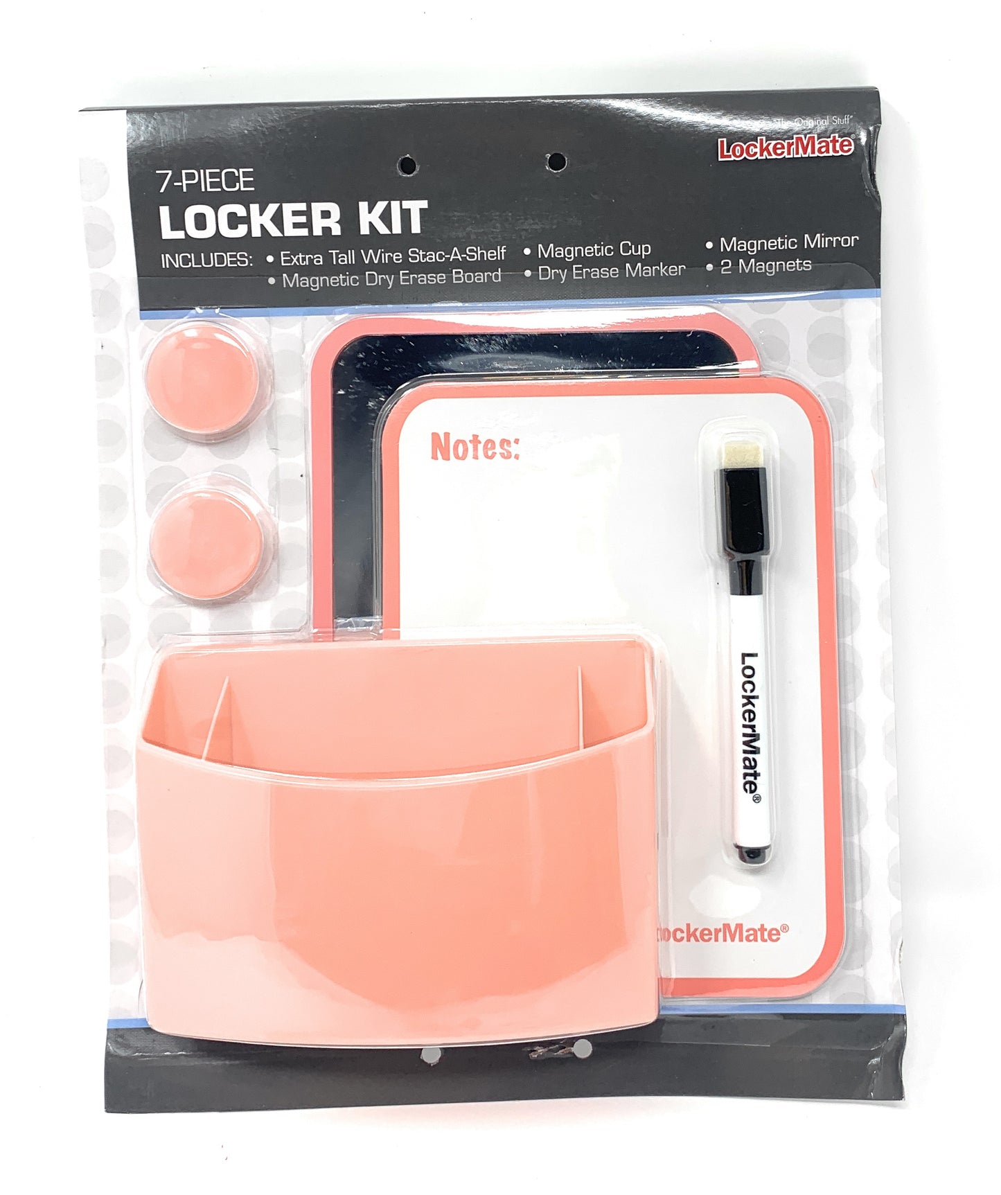 LockerMate 7-Pice Locker Kit with Extra Tall 12" Locker Shelf, Peach